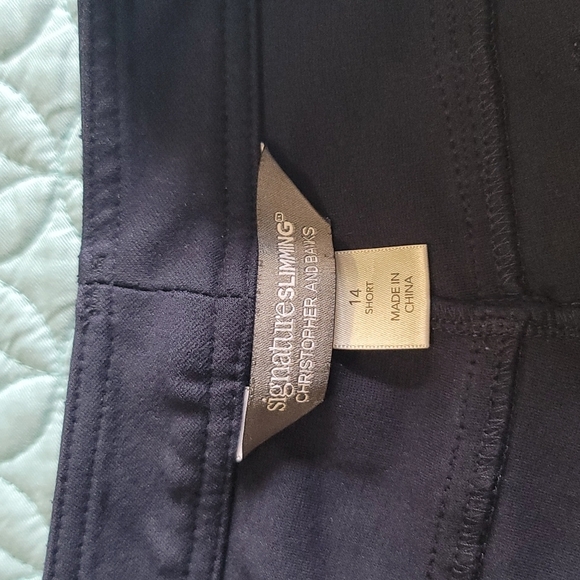 C&B Signature Sliming Pants Size 14 Short Navy Blue - Picture 2 of 8